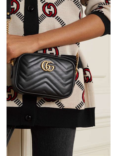 gucci gg marmont camera mini quilted leather shoulder bag black|gucci gg marmont shoulder bag.